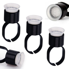 Tattoo Ink Ring Cups 50pcs with Sponge Microblading Pigment Holders for Permanent Makeup