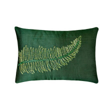 Groene kussensloop 12x24 inch (30x60 cm), rechthoekige decoratieve zijden hoes, handgemaakt - Groene thee