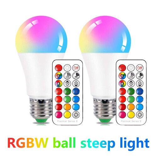 AURORA TRADE E27 RGB Bulb Timing Function Color Changing Remote Control High Brightness Smart Bulb for Home