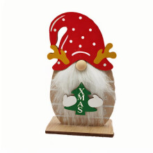 Centros de mesa de Natal com gnomos de madeira, decorações de mesa em madeira, enfeites de bandeja de vários andares, decoração rústica de