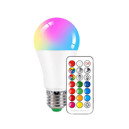 AURORA TRADE E27 RGB Bulb Timing Function Color Changing Remote Control High Brightness Smart Bulb for Home 1