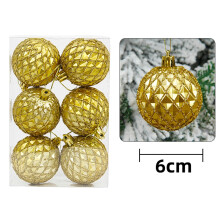 Fnyoxu Kerstbalhanger, decoratieve onbreekbare kerstboomhangers, 60 mm kerstballen, ornamenten set van 6 stuks
