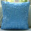 Μαξιλαροθήκες 22x22 ιντσών σε χρώμα Aqua Blue, τετράγωνη μεταξωτή υφή, συμπαγής ομίχλη, 2