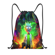 Rick-und-Morty-Turnbeutel, faltbar, Sport, Fitness, Unisex, Strand- und Reisetasche, klein