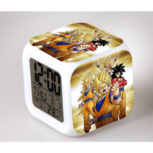 HANNTAOO Ψηφιακό Ξυπνητήρι για Παιδιά, με Σχέδιο Dragon Ball, 7 Χρωμάτων LED, Θερμόμετρο,