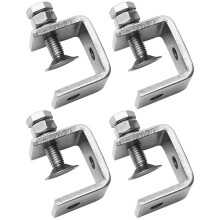 Abrazaderas en C de acero inoxidable, abrazadera Tiger para montaje, abrazaderas en U, abrazadera pequeña para escritorio, 4 piezas