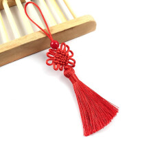 Mini Chinese knoop hanger, rode zijden kwast, woondecoratie, bruiloftsornament, gordijnhanger, knutselproject, geschikt voor Feng Shui decoratie