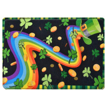 Fußmatte „St. Patrick's Day“ (40 x 60 cm), Kleeblatt-Gnom-Design, rutschfeste und saugfähige Matte für Innenräume, Küche und Badezimmer