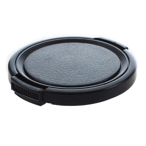 Tampa protetora da lente frontal da câmera com encaixe lateral de plástico, preta, 49 mm 2