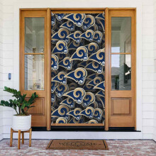 Decoraciones para fiestas de fútbol americano de los Rams, compatibles con fanáticos de la NFL: cubierta para puerta, pancarta para el día del