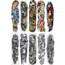 10 vellen tijdelijke tatoeages, groot, waterdicht, voor de hele arm, body art, armtatoeage, 10 stuks