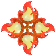 Lot de 4 ballons décoratifs en aluminium pour fête d'anniversaire, avec effet flamme.
