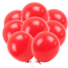 Lot de 20 ballons en latex de 25 cm (10 pouces), épais et nacrés, pour décorations d'anniversaire (rouge)