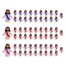 60 mini estatuas de Jesús (20 rojas + 20 moradas + 20 azules) Decoración religiosa de Pascua, muñeco cristiano, regalos para fiestas