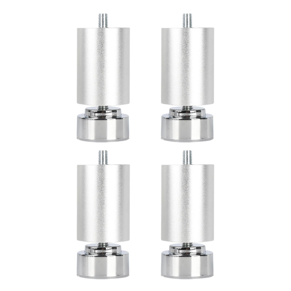4X M10 Thread Bed Frame Legs Furniture Support Legs For Sofas Cafe Bathroom Argent 12Cm 9322103143240