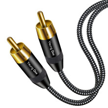 RCA-Digital-Audio-Koaxialkabel, 7,6 m (25 Fuß), geflochtenes RCA-Stecker-auf-Stecker-Kabel, 5.1 SPDIF-Digital-Stereo-Audiokabel, RCA-Video