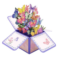 Midsumdr Moederdagcadeaus Freshcut Paper Pop-up Kaarten Kleurrijke Vlinder 3D Pop-up Wenskaarten, Cadeaukaarten voor Moeder en Oma