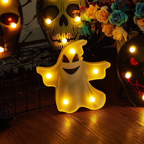 SUSUchens Φωτιστικό διακόσμησης για το Halloween με κολοκύθα και νυχτερίδα, φωτιστικό 2