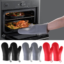 Gants de cuisine et maniques en silicone Hariumiu, résistants à la chaleur et isolants, pour la cuisson, la pâtisserie et le barbecue.
