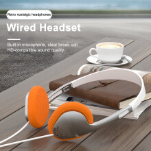 SUSUchens Kabelgebundener Ohrhörer im Retro-Stil mit klarem Klang, verstellbarem Bügel, komfortablem und vielseitigem Headset für Musik und