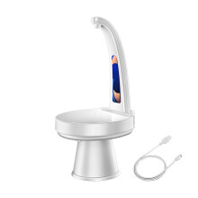 Draagbare waterdispenser in de vorm van een watervat, verticaal geplaatst, met druksensor, compact formaat, ideaal voor studentenkamers. Esthetisch