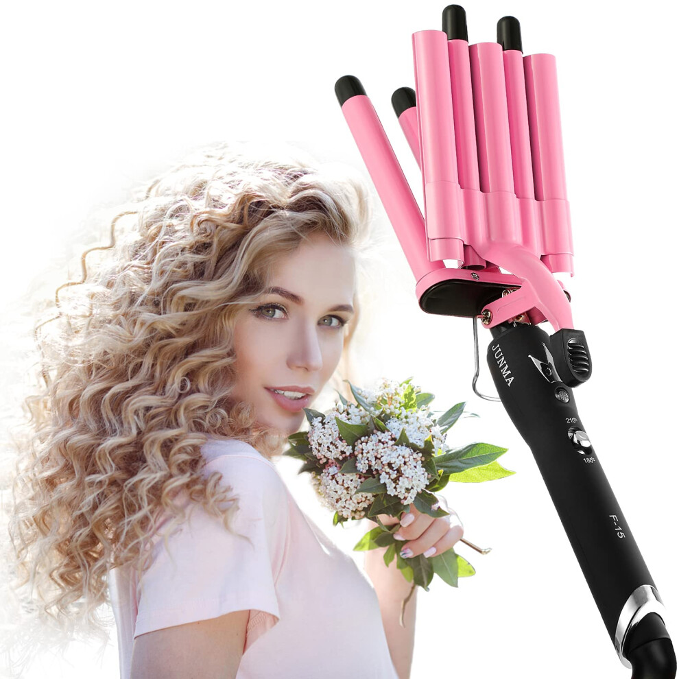32mm Triple Barrel Hair Waver Curling Iron with Fast HeatUp, Adjustable Temp, Dual Voltage