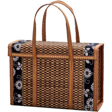 Panier de pique-nique tressé en osier avec poignée, sac de rangement pliable pour fruits et aliments, panier pliable en rotin et bambou.