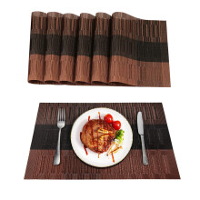 Lot de 6 sets de table marron, 30 x 45 cm, en vinyle tissé résistant à la chaleur, antidérapants et lavables, pour la cuisine, la salle à manger