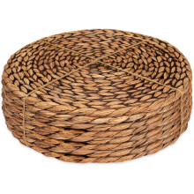 Sets de table tissés (lot de 8, 34 cm, brun délavé), sets de table ronds, sets de table en osier, sets de table en rotin, sous-assiettes