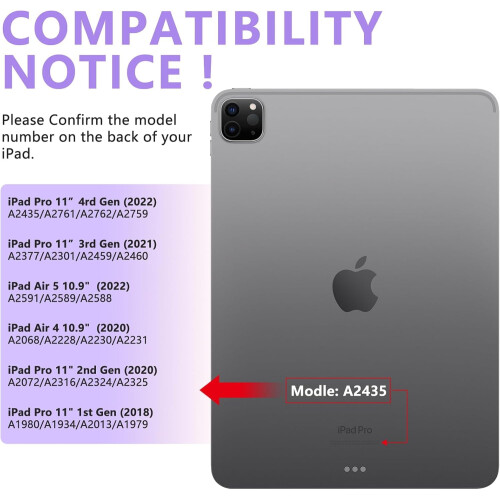 Capa com teclado compatível com iPad Pro de 11 polegadas (4ª geração), capa com teclado compatível com iPad Air de 5ª e 4ª geração de 10,9 1