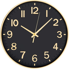 Horloge murale de 30 cm, moderne, à quartz, silencieuse, ronde, décorative pour salon, chambre, cuisine.