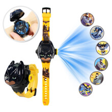 Kinderuhr-Projektor mit 6 digitalen Kinder-Cartoons: Spiderman und Batman