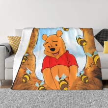 Couverture Winnie l'Ourson en flanelle polaire, douce et chaude, idéale pour les enfants et les adultes (80" x 60").