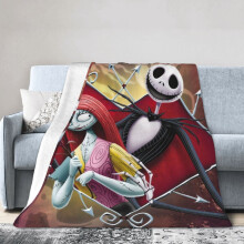 Couverture L'Étrange Noël de Monsieur Jack, couverture anime pour lit, canapé, couverture polaire ultra douce pour chambre et salon, 152 x 127 cm
