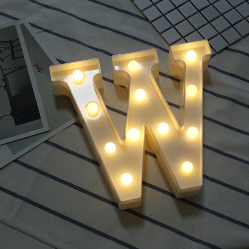 WinysinAlphabet LED-Buchstabenleuchten, weiße Kunststoffbuchstaben, stehend oder hängend
