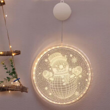 Guirlandes lumineuses décoratives de Noël, néons, guirlandes LED, suspensions à ventouses, pendentifs en acrylique, lumières colorées pour
