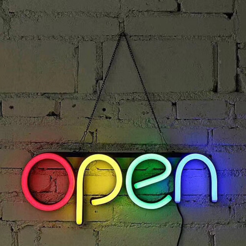 Φωτιστικό νυκτός LED Kyoffiie Open Neon Sign, εξαιρετικά φωτεινό πολύχρωμο φωτιζόμενο σήμα 2