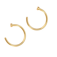 Piercing do nosu Yuanmiaoke, 2 ks, unisex, chirurgický titanový ocelový otevřený kroužek do nosu, 10 mm (zlatý), zlatý