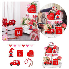 Décoration de palette à plusieurs niveaux pour la Saint-Valentin, motif d'oiseaux amoureux, articles de fête et d'anniversaire de mariage,