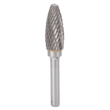 Tungsten Carbide Burr Rotary File, Double Cut Tree Shape Radius End Carbide Burr with 1/4 Inch Shank, Rotary Burr File for Metalwork and Engineering