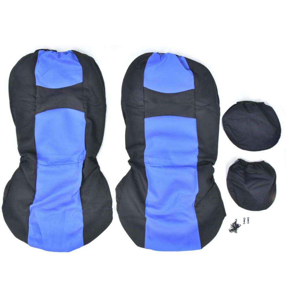 Car Seat Cover Set, Universal Fit Airbag Compatible Stylish Design Breathable Durable Polyester Fabric For Cars, Suvs, Vans And Trucks ( Blue/Black 9138057202106