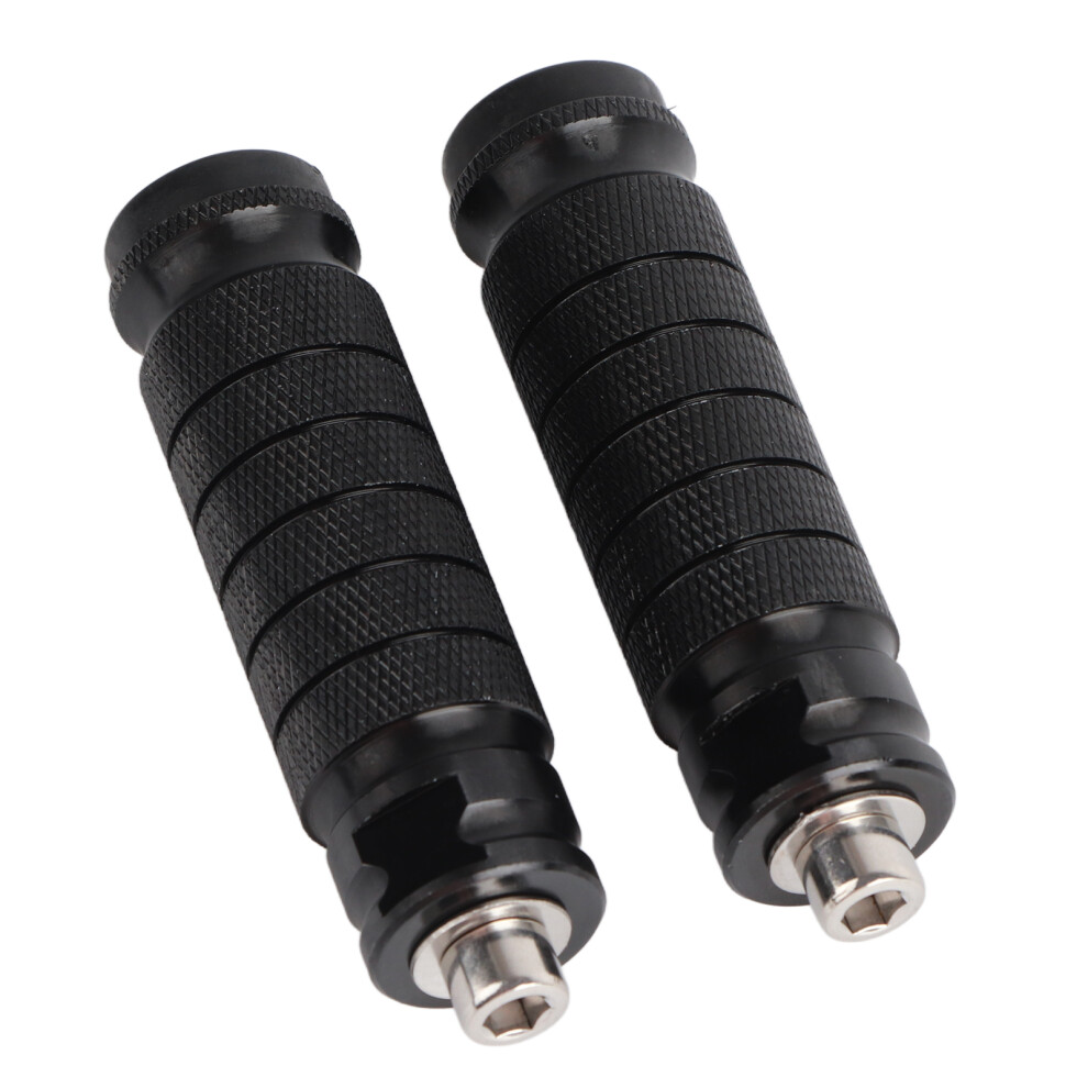 Motorcycle Footrests With Aluminum Billet Construction, Universal M8 Non Slip Foot Rest Pegs For 8Mm Axle Bikes, Cnc Aluminum Rear Footrests With 9138057204032