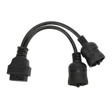 Diagnosekabel für Nutzfahrzeuge, Scannerkabel mit 16-poliger Buchse auf 9+6-poligen OBD2-Adapter, längere Lebensdauer und hervorragende Verarbeitung