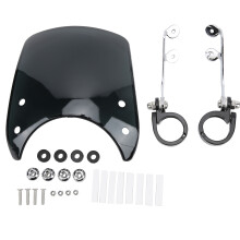 Pare-brise de moto à angle réglable, déflecteur de vent universel de style rétro pour fourche avant de 1,5 à 1,6 pouce, en plastique résistant