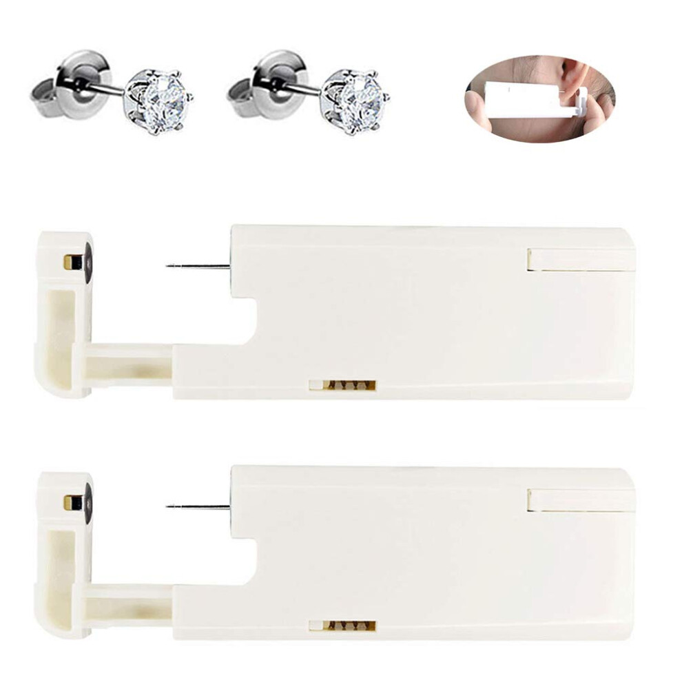 Automatic Ear Piercing Gun Kit, Painless Spring Action Tool with Studs for Easy Home Use, 2 PCS