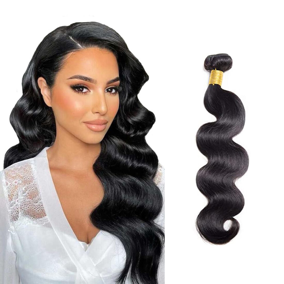 Unisex Black Brazilian Body Wave Hair 8A Grade Virgin Human Hair Bundle 100G Natural Unprocessed Tangle Extension