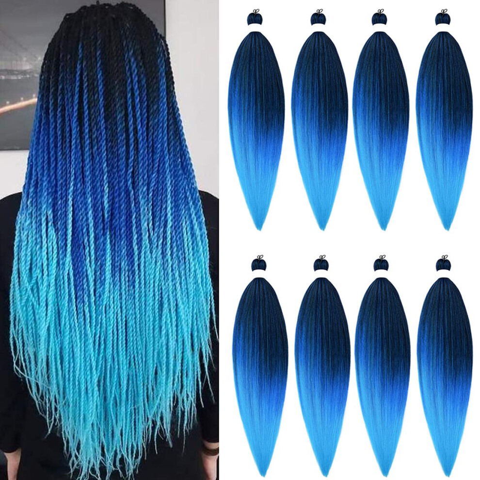 26 Inch Pre Stretched Braiding Hair 8 Packs Ombre Yaki Texture Crochet Braids Extensions Tangle
