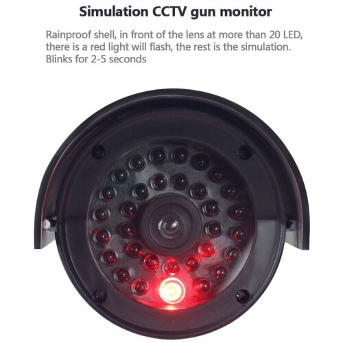 Simulation Bullet Camera, Solar Powered Security Camera, Realistic Appearance, Waterproof Outdoor and Indoor Use, Easy Installation, Durable ABS 2