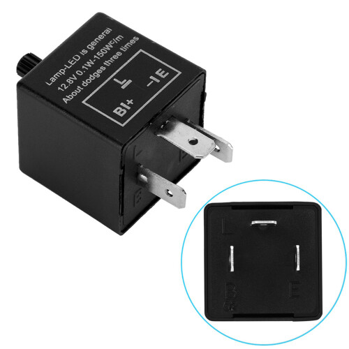 Ρελέ φλας LED, ηλεκτρονικό ρελέ LED 12V3Pin ρυθμιζόμενο για φώτα φλας μοτοσικλέτας, 1