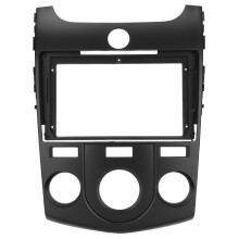 Inbouwset voor dashboard van de Kia Forte, dubbel-DIN radio-montagepaneel met fabriekslook afwerking, hoogwaardige ABS-kunststof constructie voor